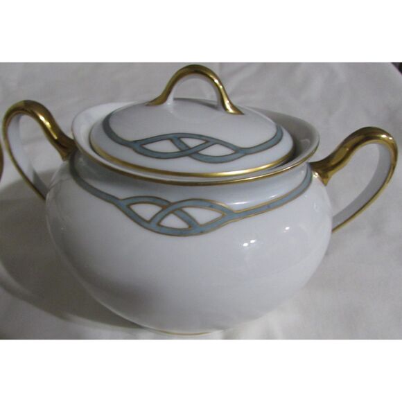 Meito China covered sugar and creamer set Helena pattern 1920-1940 art deco - Picture 2 of 8